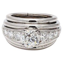 1,16 Karat Old European Cut I SI2 Diamant Platin Ehering mit alteuropäischem Schliff