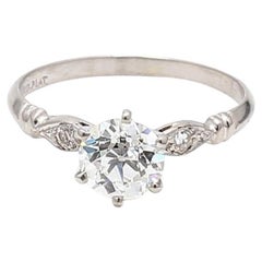 1.16 Carat Old European Cut I VS2-VS1 Diamond Platinum Engagement Ring