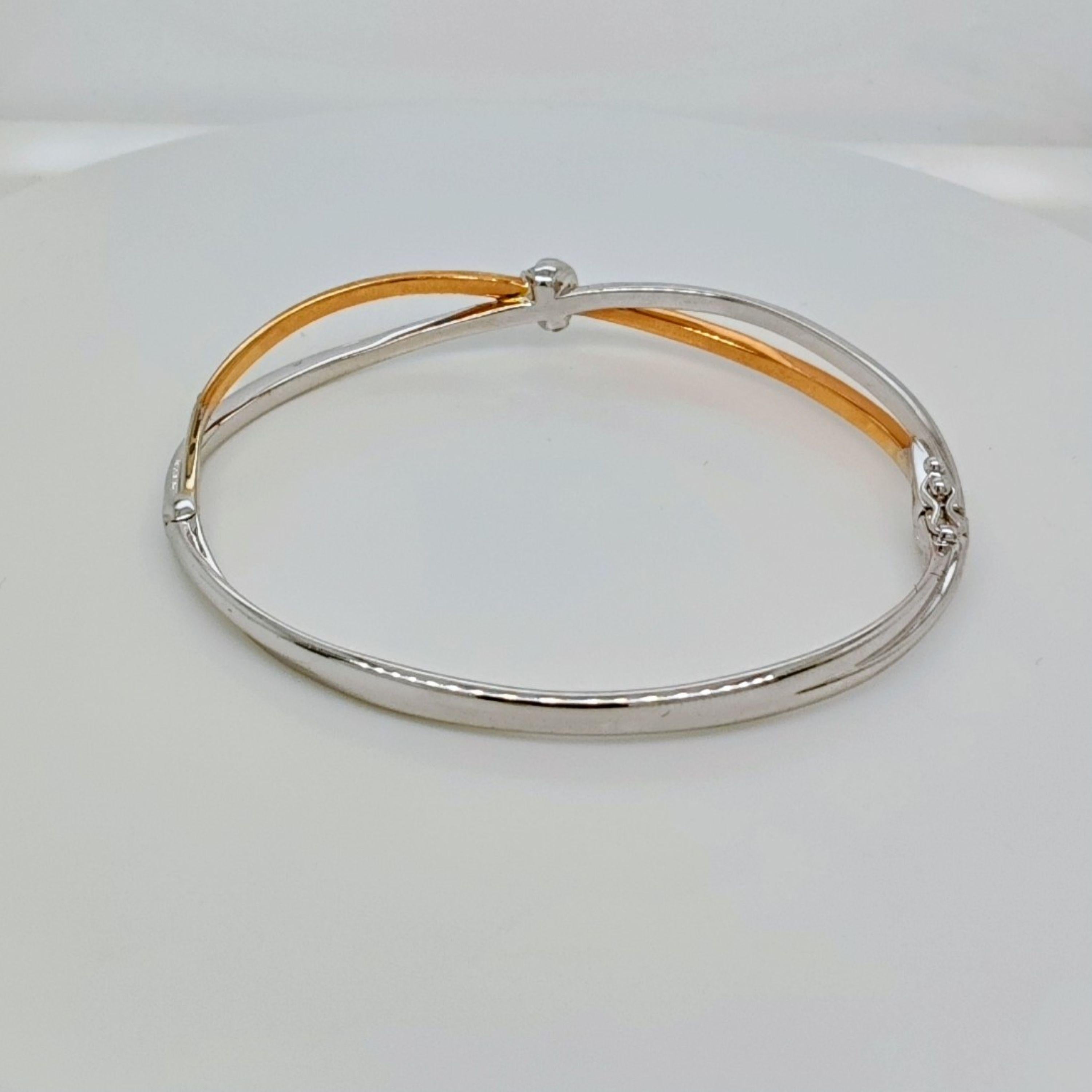 Taglio rotondo Bracciale in oro rosa e bianco con diamante rosa da 1,16 carati in vendita