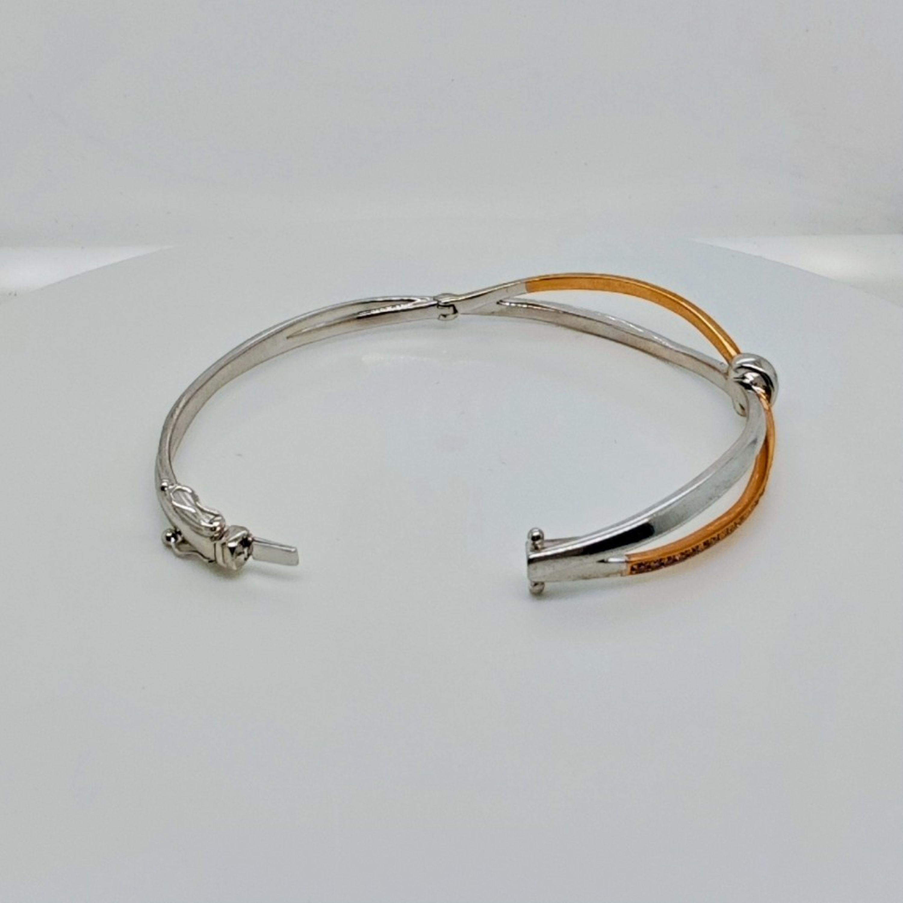 Bracciale in oro rosa e bianco con diamante rosa da 1,16 carati In condizioni Nuovo in vendita a New York, NY