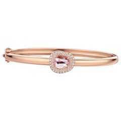 1,16 Karat Rosa Saphir 18 Karat Cluster-Diamant-Armreif