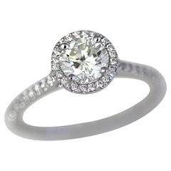 1,16 Karat runder Diamant-Halo-Verlobungsring in 14 Karat W - Ben Dannie