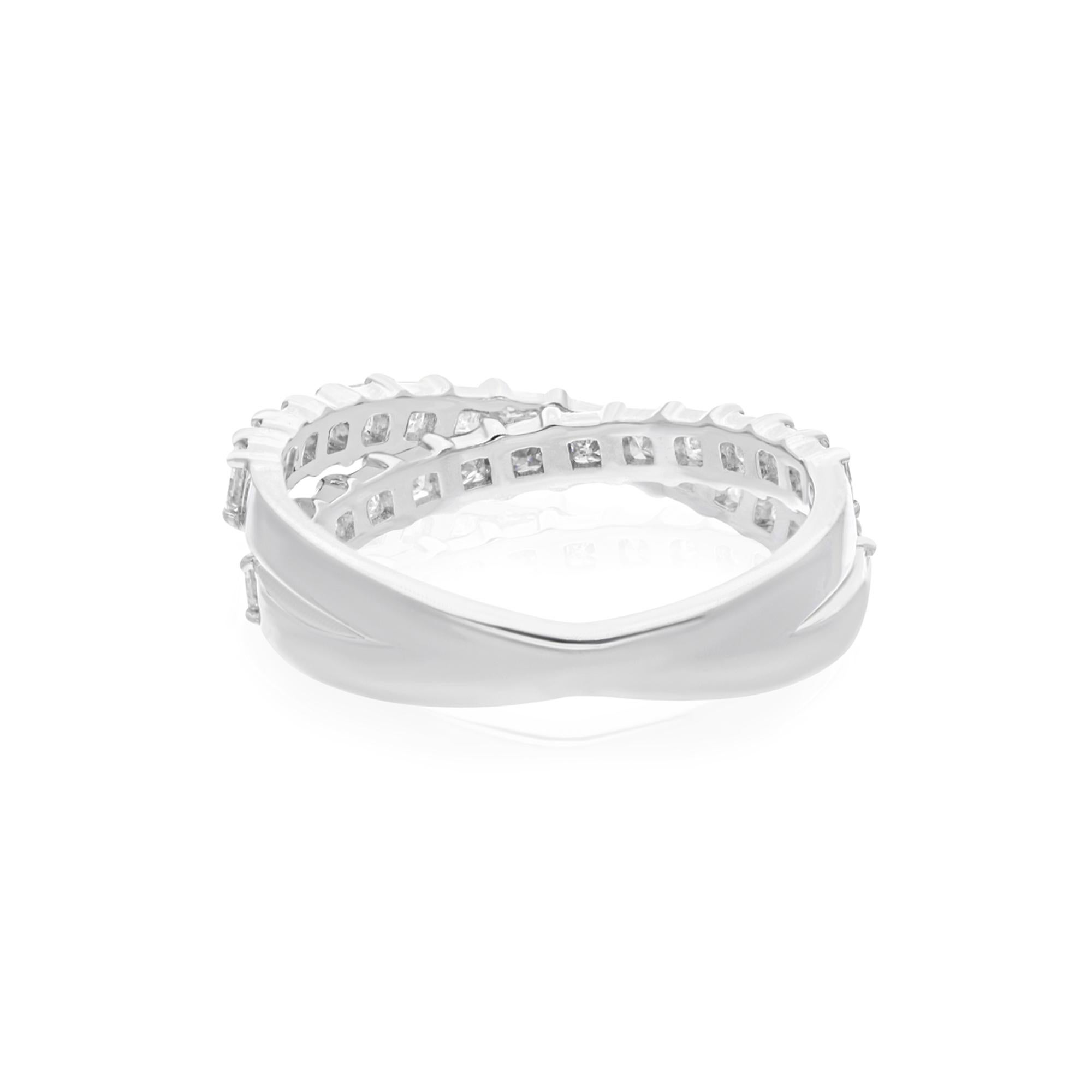 Modern 1.16 Carat SI Clarity HI Color Princess Cut Diamond Ring 14 Karat White Gold For Sale