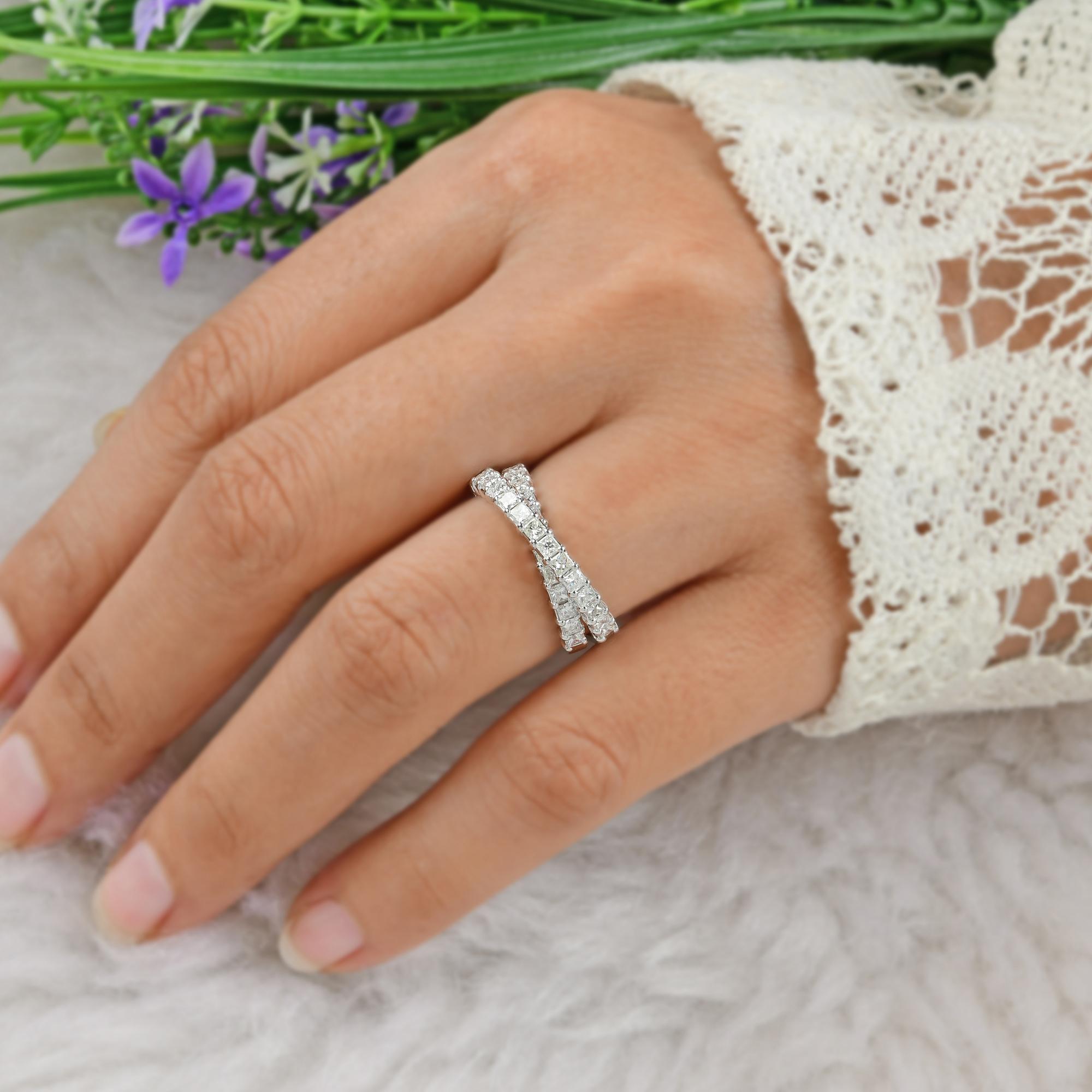 1.16 Carat SI Clarity HI Color Princess Cut Diamond Ring 14 Karat White Gold In New Condition For Sale In Diera, Dubai