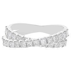 1.16 Carat SI Clarity HI Color Princesse Bague en or blanc 14 carats