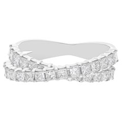 1.16 Carat SI Clarity HI Color Princess Cut Diamond Ring 18 Karat White Gold