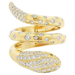 Anillo de diamantes en forma de serpiente de 1,16 quilates en oro amarillo de 18 quilates