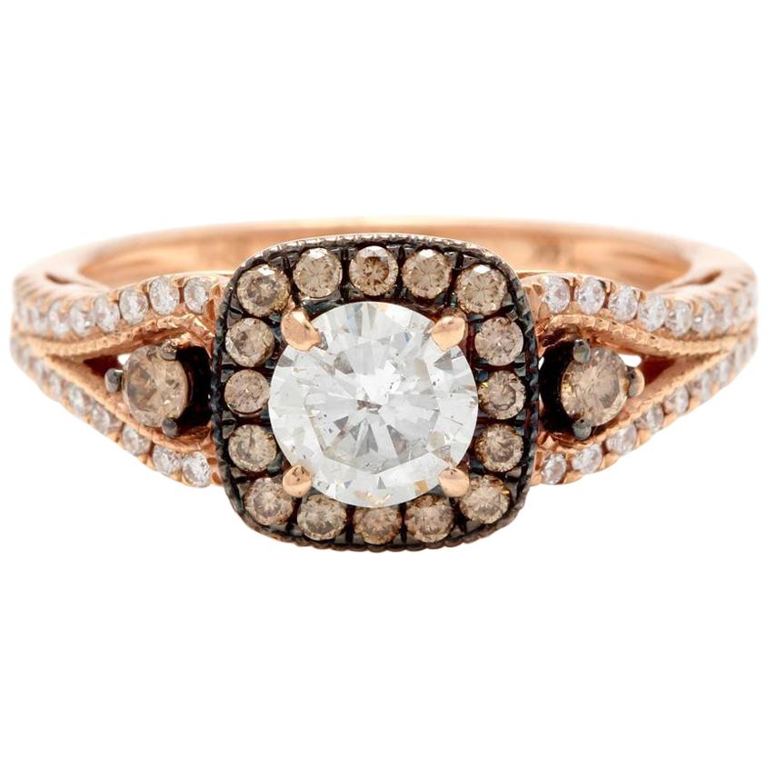 1.16 Carat Splendid Natural Diamond 14 Karat Solid Rose Gold Band Ring