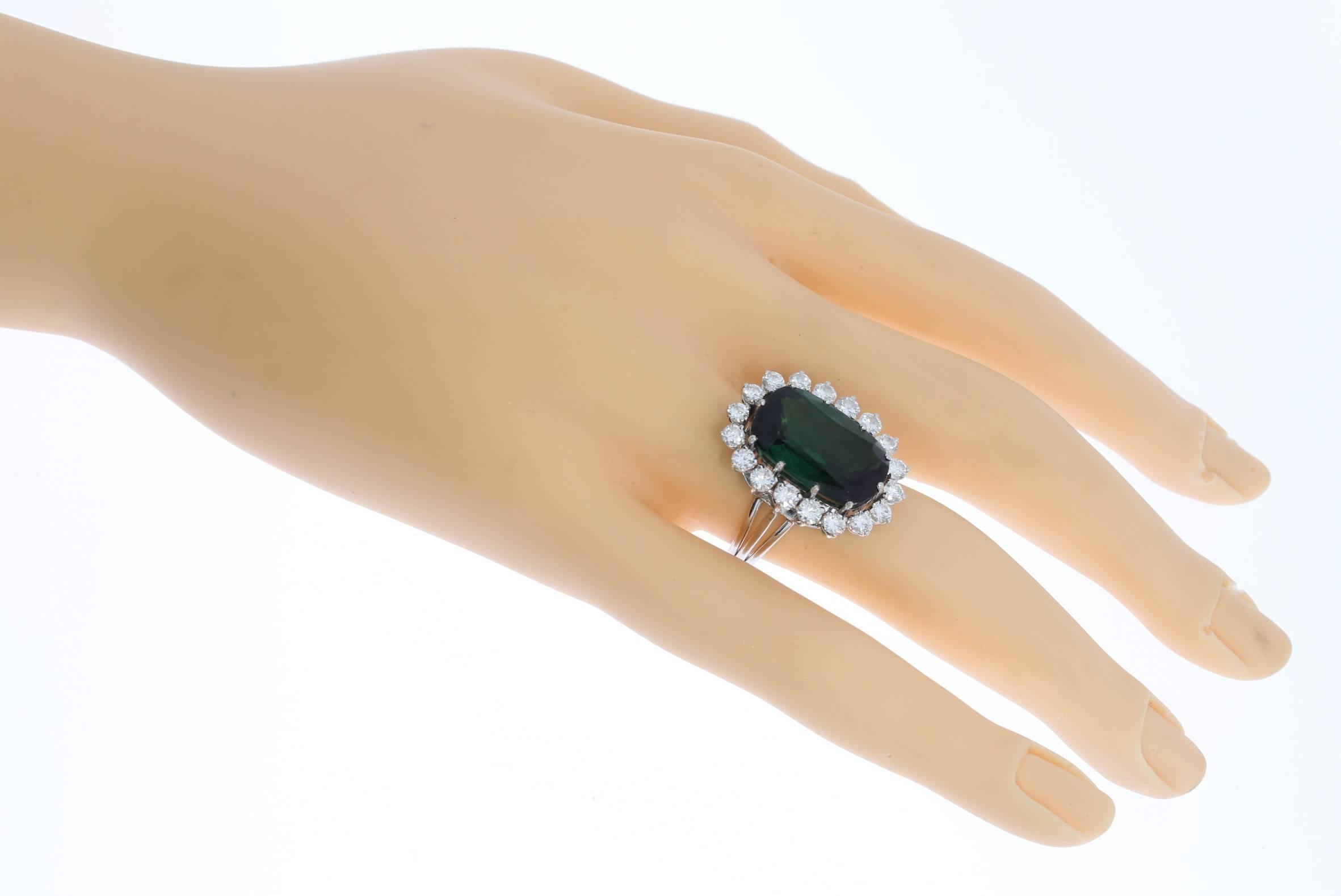 11.6 Carat Tourmaline Diamond Gold Cocktail Ring In Excellent Condition For Sale In Berlin, DE