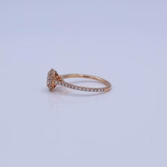 1.16 Carat TW Antique Old European Cut Diamond Halo Ring 18K Rose Gold Abe Mor
