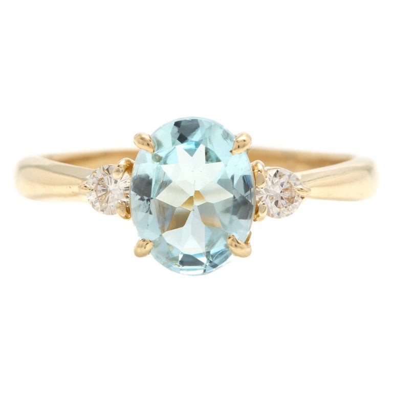 Bague De Fiançailles émeraude Naturelle 2.26 Ct + Diamants – Or Jaune 14k – Taille Adjustable