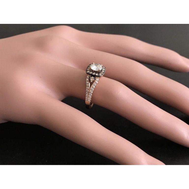 Women's 1.16 Carat Splendid Natural Diamond 14 Karat Solid Rose Gold Band Ring For Sale