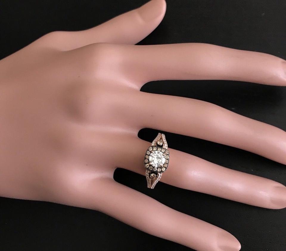 1.16 Carat Splendid Natural Diamond 14 Karat Solid Rose Gold Band Ring For Sale 1