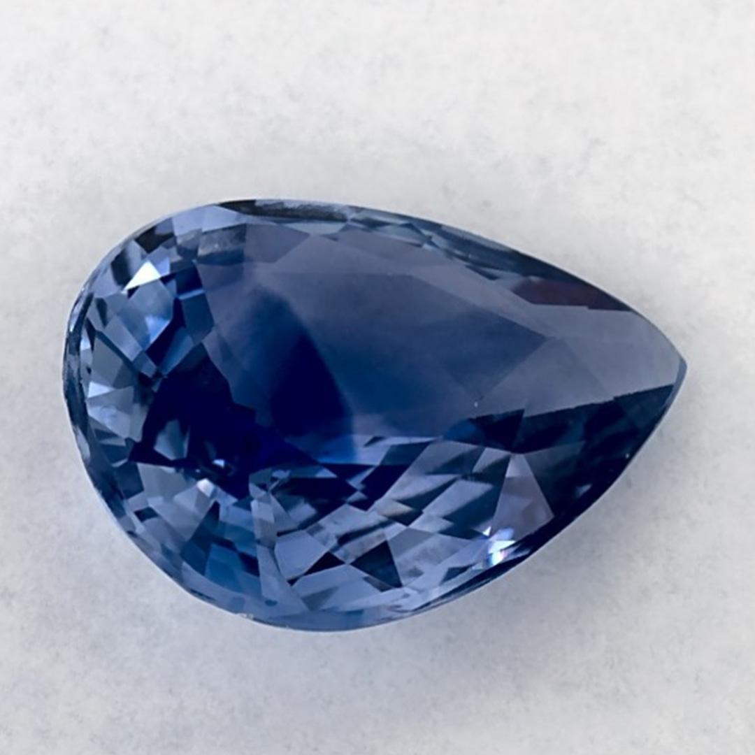 1.16 Carat Blue Sapphire Pear Loose Gemstone In New Condition In Fort Lee, NJ