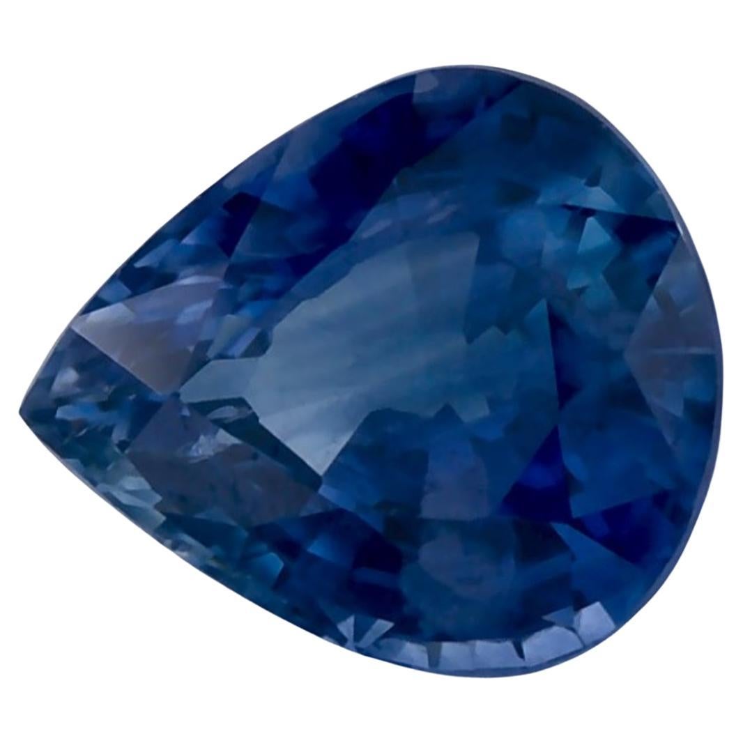 1.16 Ct Blue Sapphire Pear Loose Gemstone