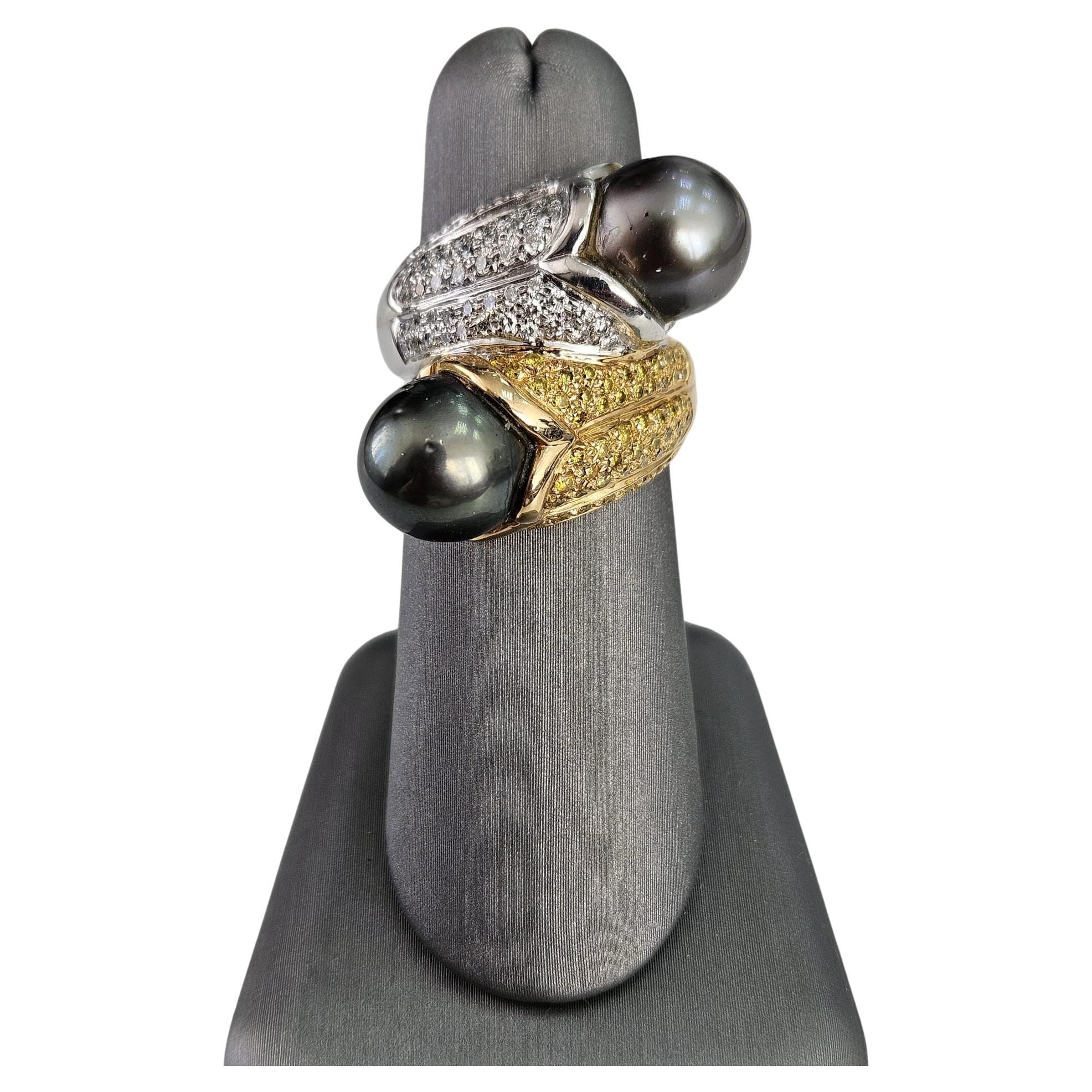 1.16 Ct Cluster Ring with Pearls For Sale