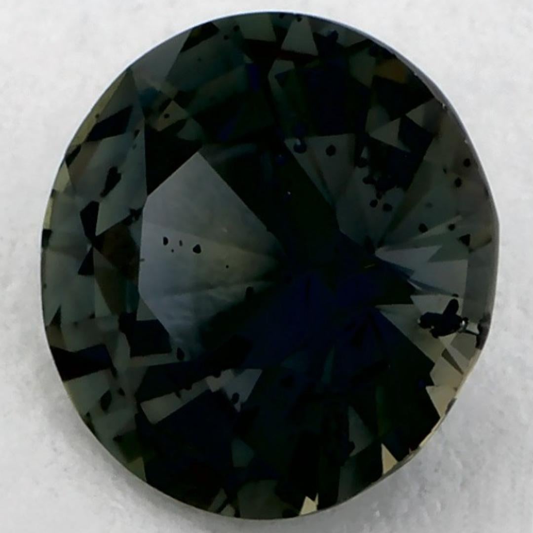 Round Cut 1.16 Ct Green Sapphire Round Loose Gemstone For Sale