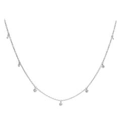 1.16 ct of six "naked" Diamonds in Pendant on 18 Kt Gold Necklace. Made in Italy