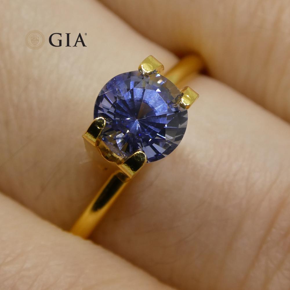 Brilliant Cut 1.16 Carat Round Sapphire GIA Certified, Sri Lankan