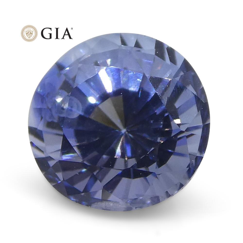 Women's or Men's 1.16 Carat Round Sapphire GIA Certified, Sri Lankan