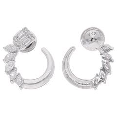 1,16 Ct. Orecchini a perno con diamante Baguette di colore HI e purezza SI in oro bianco 14 carati