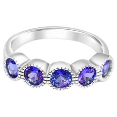 1.16 Ct Tanzanite Art Deco Ring 925 Sterling Silver Engagement Bridal Women Ring