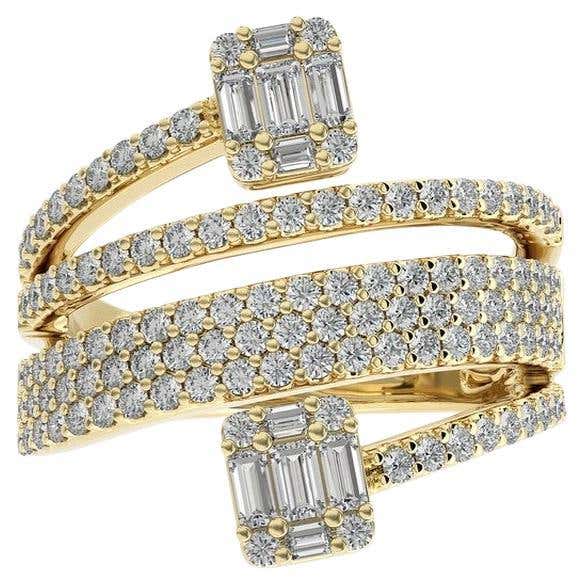 1.16 CTW Diamonds 18K Yellow Gold Classic Collection Fancy Spiral ...