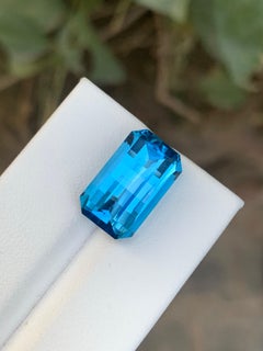 11.60 Carat Natural Loose Swiss Blue Topaz Pixel Cut Gemstone