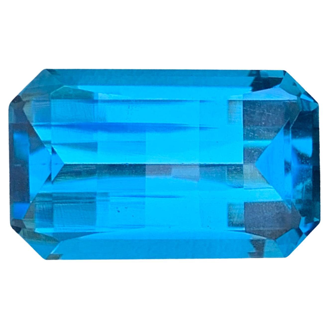 11.60 Carat Natural Loose Swiss Blue Topaz Pixel Cut Gemstone