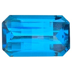 11.60 Carat Natural Loose Swiss Blue Topaz Pixel Cut Gemstone