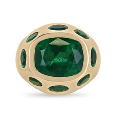 11.61 Carat Cushion Statement 18K  Collector’s Grade Grandeur Emerald ring