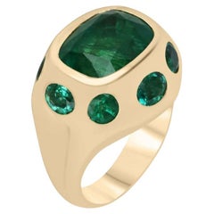 11.61 Carat Cushion Statement 18K  Collector’s Grade Grandeur Emerald ring