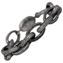 Bracelet tennis à maillons en diamants de 11,62 carats de style victorien