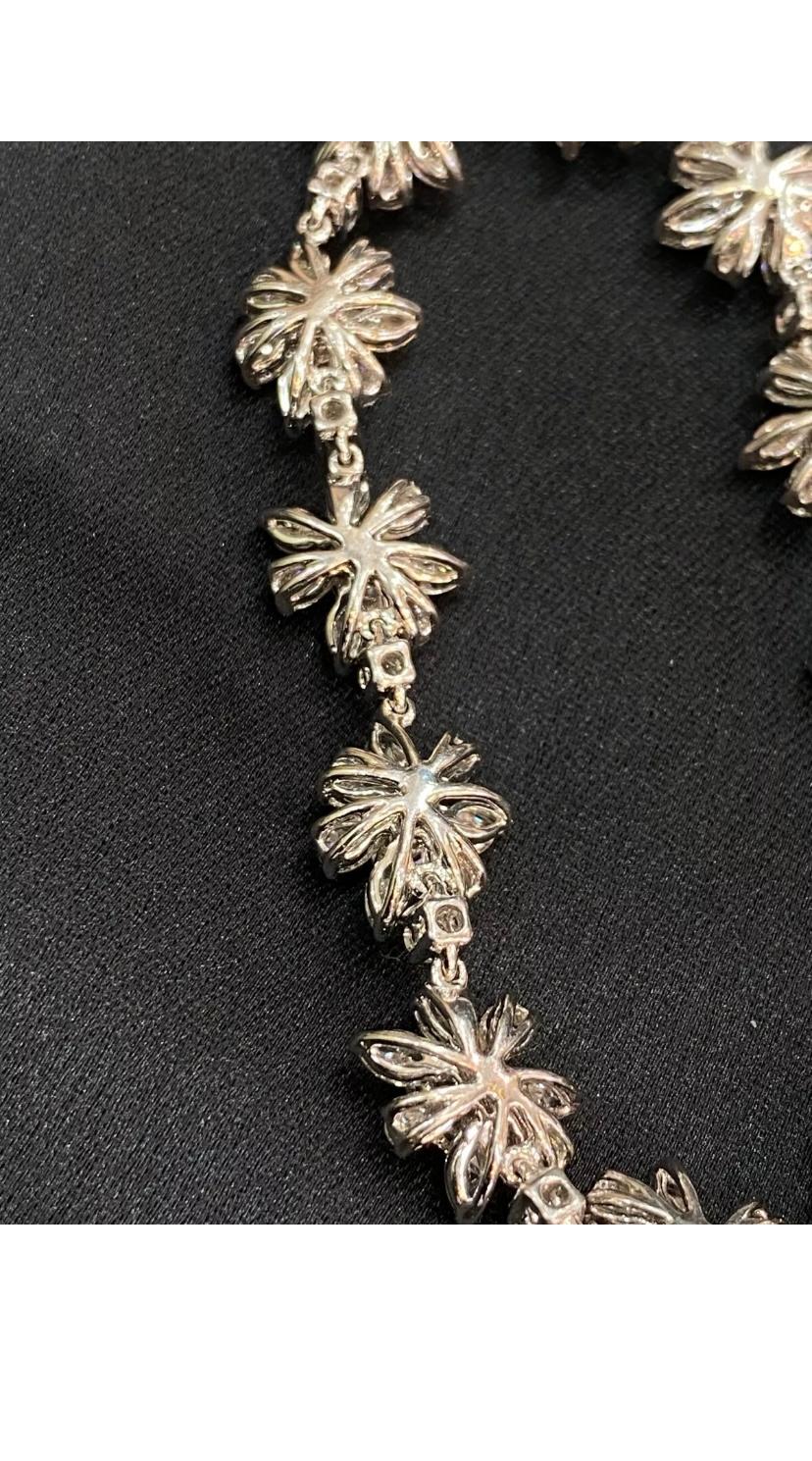 Bracelet tennis en or blanc 14 carats avec diamants taille ronde marquise poire 11,63 carats F/VS1 Neuf - En vente à Massafra, IT