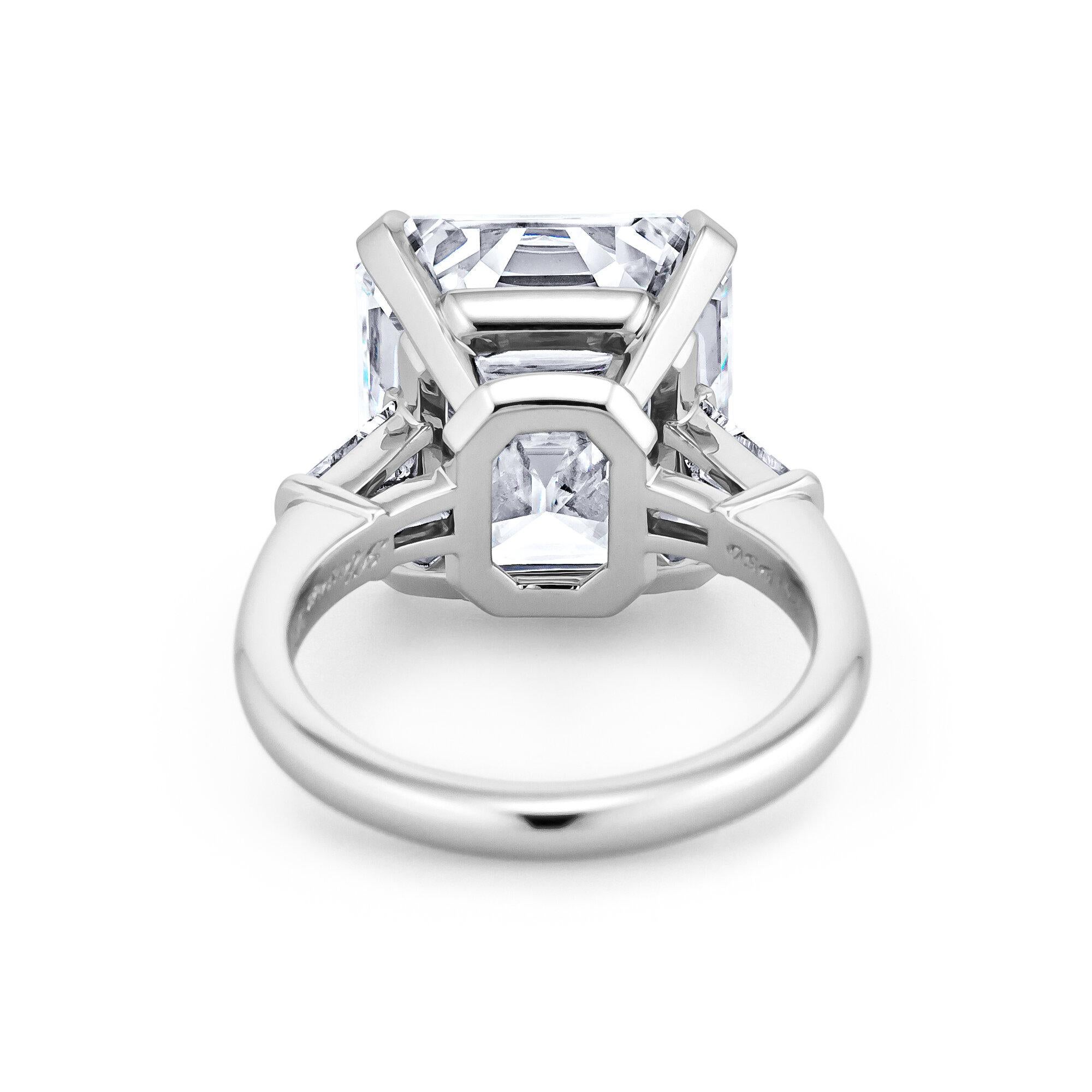 11,64 Karat Diamant-Verlobungsring mit Smaragdschliff Damen im Angebot