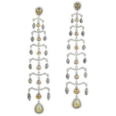 Pendientes araña de oro de 18 quilates con diamante natural de 11,64 quilates