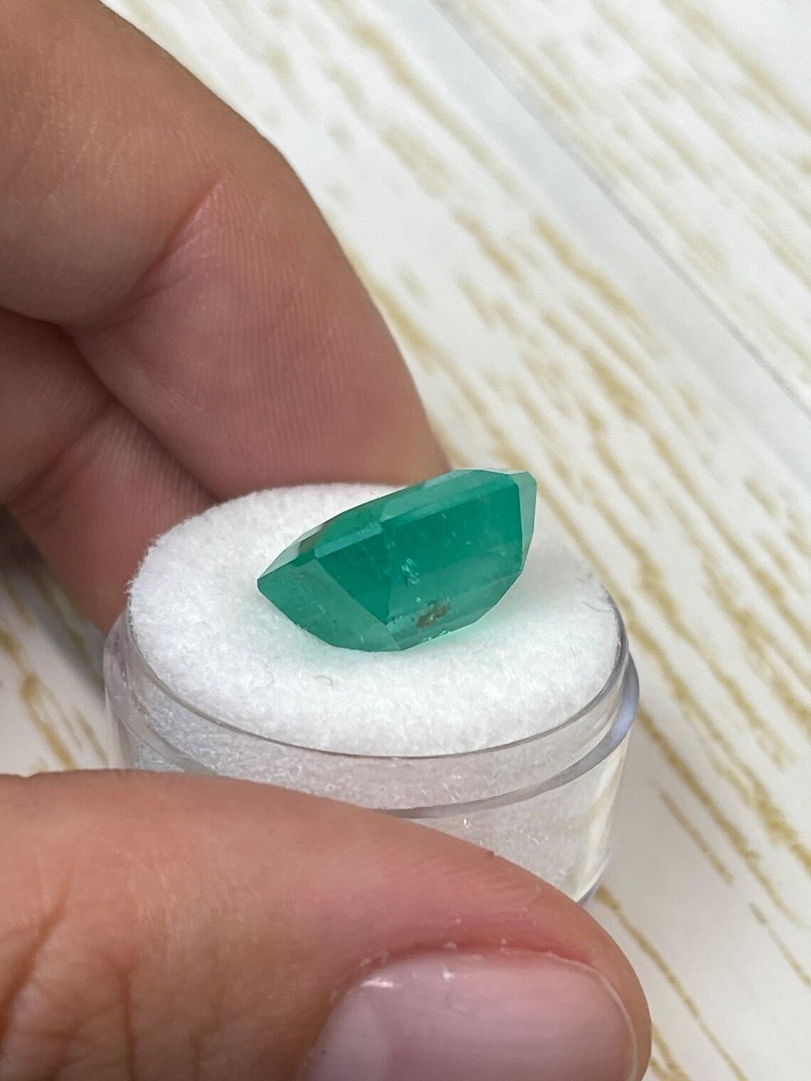 11.64ct Earthy Green Asscher Cut Colombian Gem 14x14 Genuine May Birthstone For Sale 1