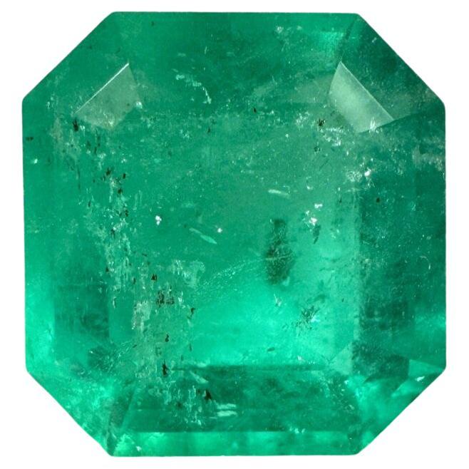 11.64ct Green Asscher Cut Colombian Gem 14x14 Genuine May Birthstone (pierre de naissance de mai)