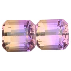 11.65 Quilates Ametrina Natural Suelta Pareja Gema Forma Esmeralda Para Pendientes
