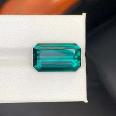 11.65 Carat Natural Loose Blue Color Tourmaline Emerald Cut Afghan Gemstone
