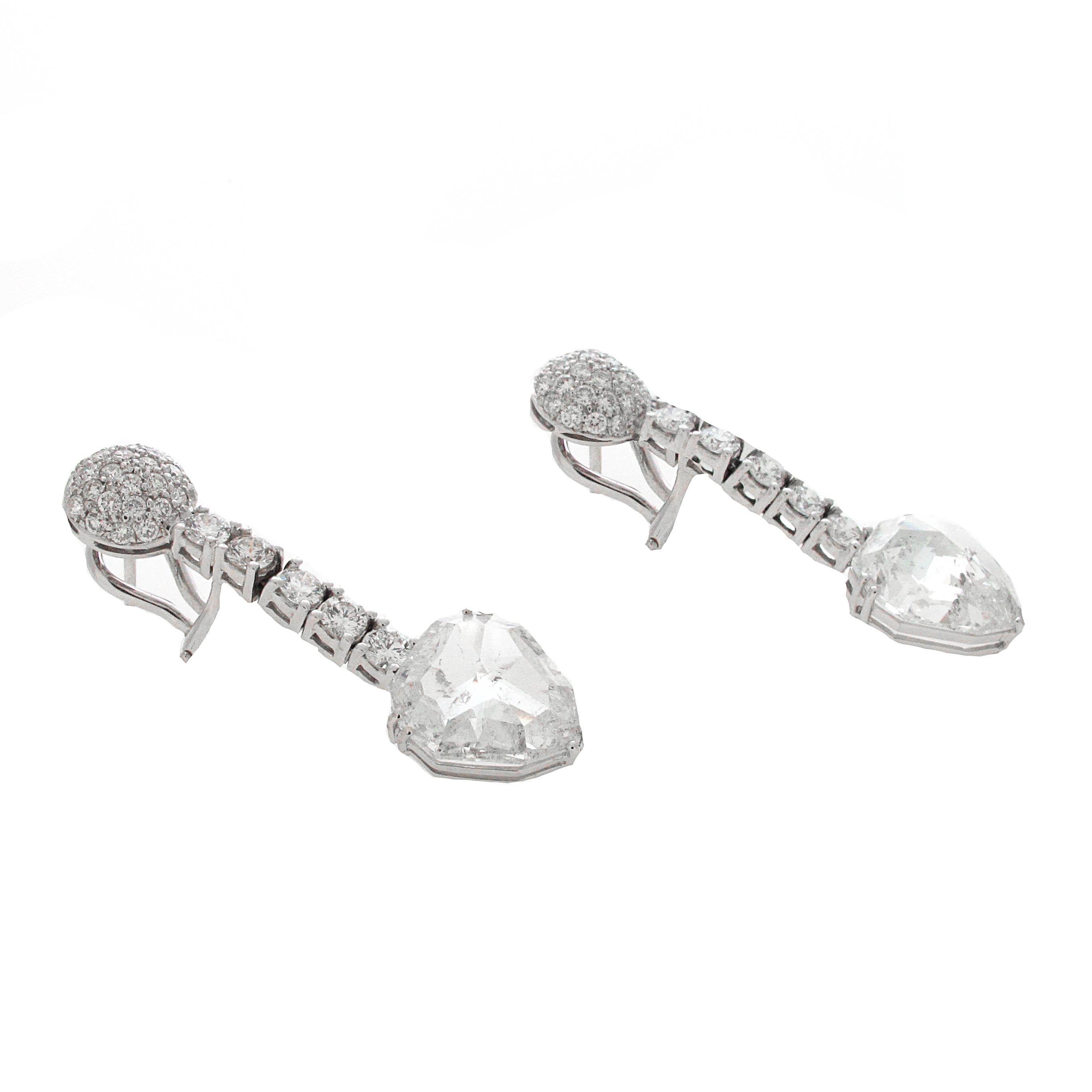 Modern 11.65 Carat Diamond Dangle Earrings For Sale