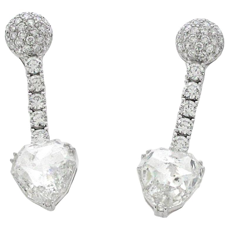 11.65 Carat Diamond Dangle Earrings For Sale