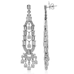 11.65 Carat White Diamond White Gold Earrings