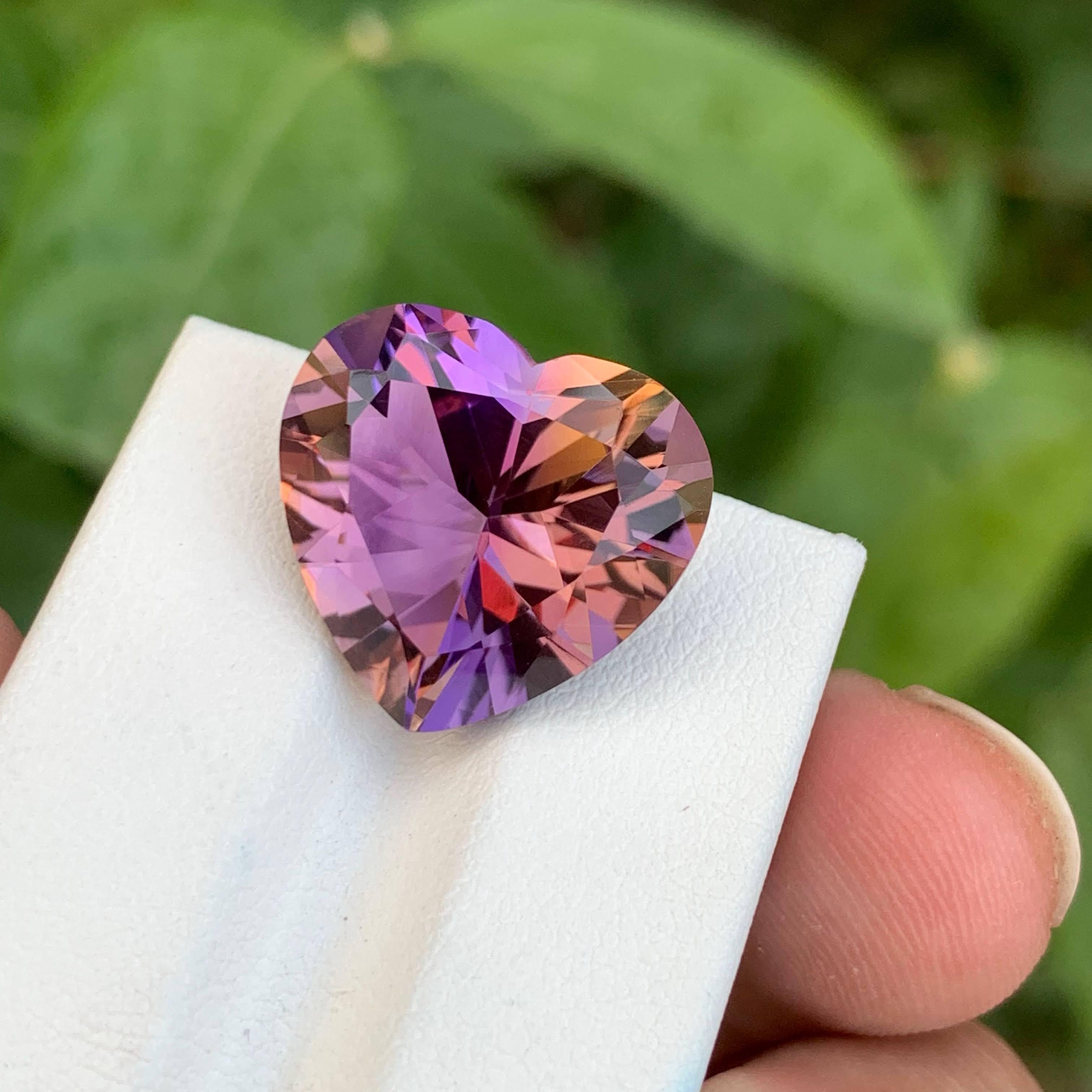 11.65 carats Loose Bi color Ametrine Stone Heart Cut Natural Brazilian Gemstone im Zustand „Neu“ im Angebot in Bangkok, TH