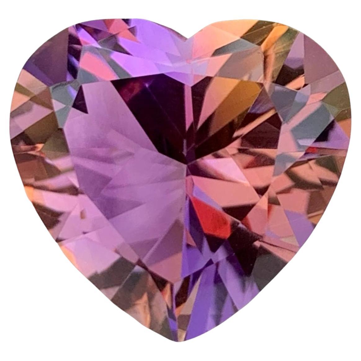 11.65 carats Loose Bi color Ametrine Stone Heart Cut Natural Brazilian Gemstone
