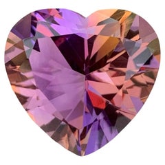 11.65 carats Loose Bi color Ametrine Stone Heart Cut Natural Brazilian Gemstone