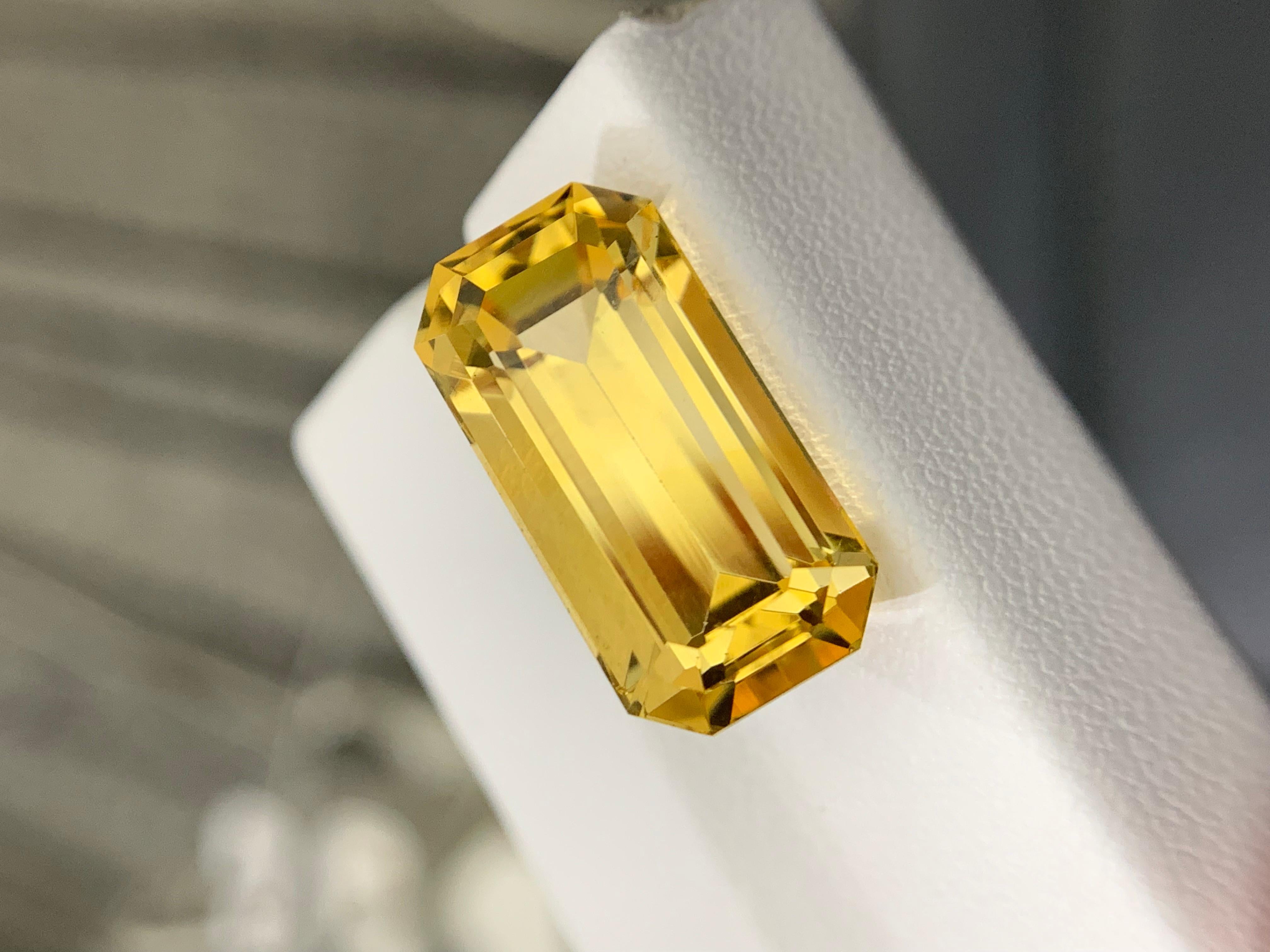 Femenino o masculino 11,65 Quilates Citrino Amarillo Natural Talla Esmeralda en venta