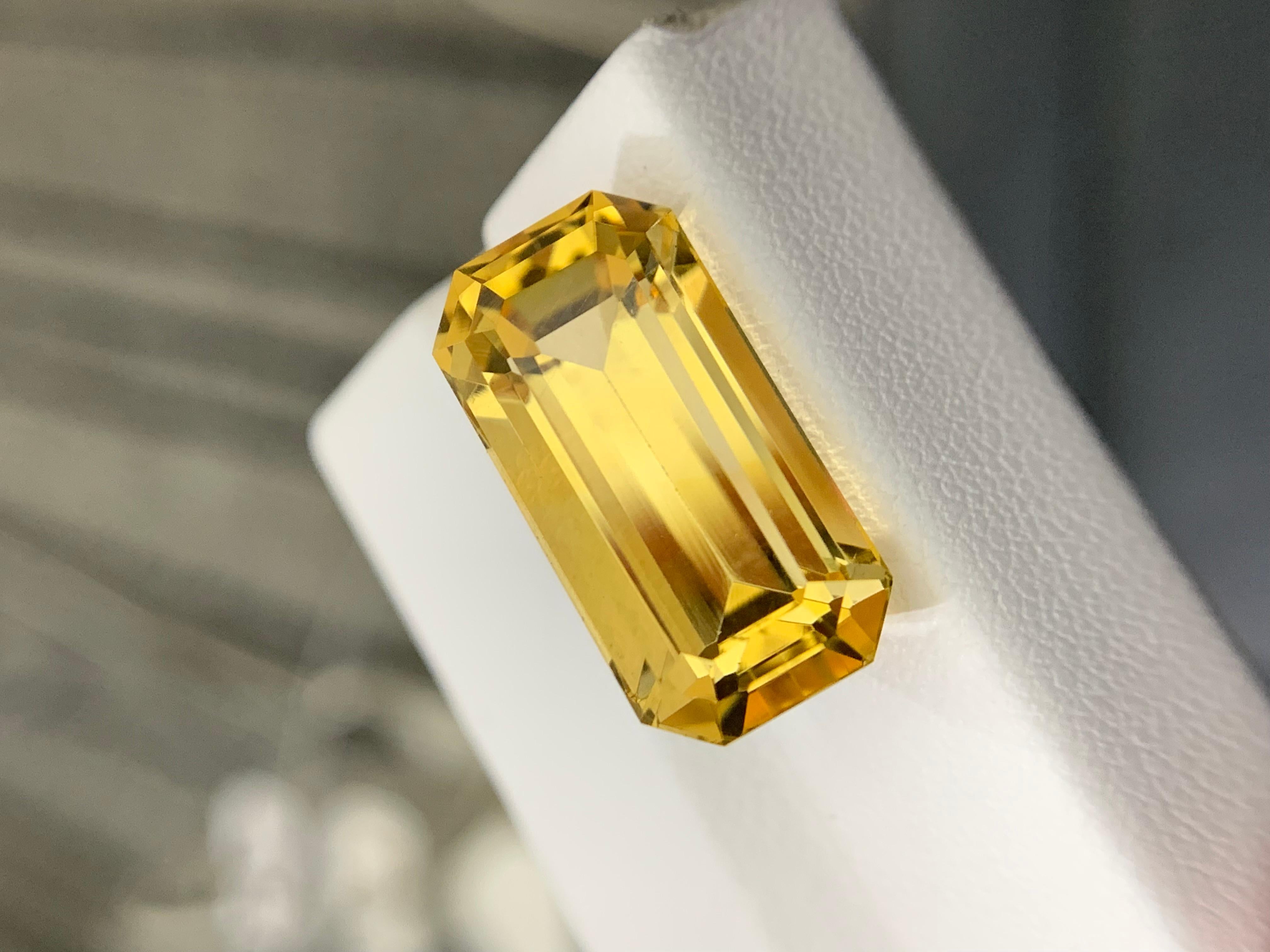 11,65 Quilates Citrino Amarillo Natural Talla Esmeralda en venta 3