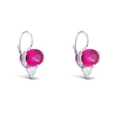 11.65 carats Rubellite Tourmaline & Diamond Earrings