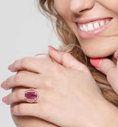 11.67 Carat Ruby Diamond Cocktail Ring